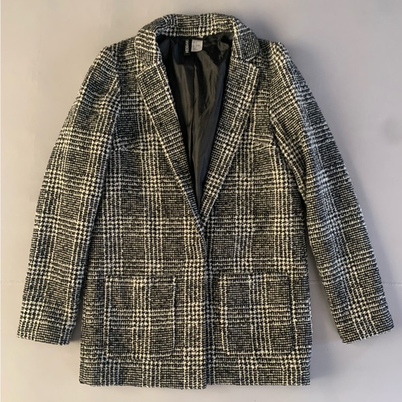 H&M Jackets & Blazers - H&M Plaid/Tweed Blazer Coat